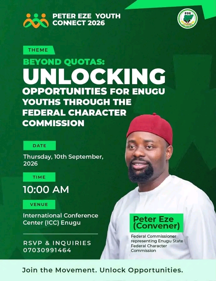 Peter Eze Youth Connect 2026 to link thousands of Enugu youths to jobs, opportunities