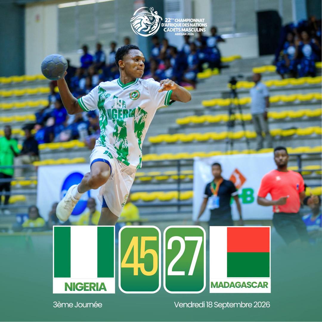 Africa Men’s Youth Handball Championship: Nigeria U-18 crush Madagascar to reach quarterfinals
